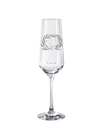 Mr. & Mrs. Panda Sektglas Hund Blumen ohne Spruch in Transparent