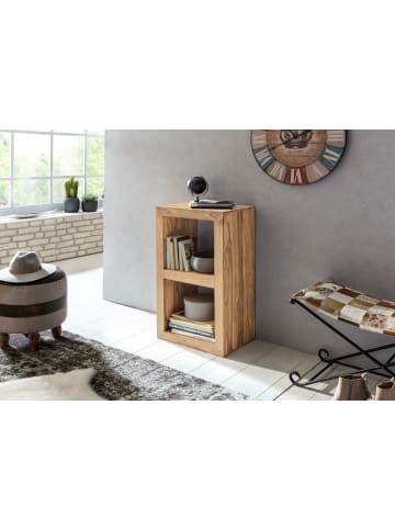 KADIMA DESIGN Standregal MUMBAI Massivholz 88 cm hoch 2 Böden Design in Akazie