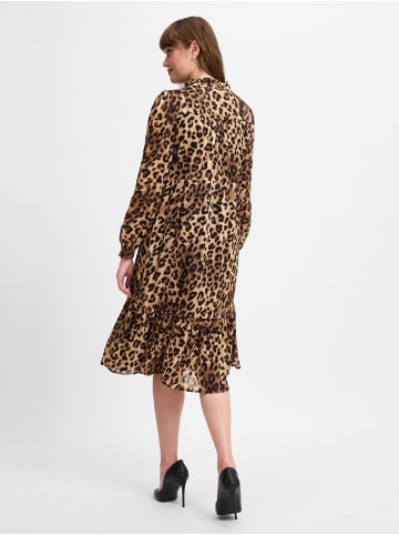 Marie Lund Kleid in camel schwarz - 0001