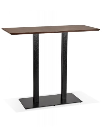 KADIMA DESIGN Stehtisch aus Holz mit Metallfuß | Bartisch im Industriedesign in Braun