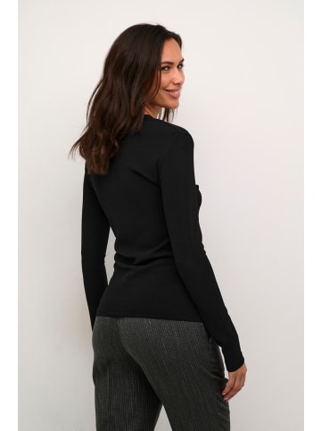 Kaffe Langarm-Bluse KAmerikka Slim fit in Black Deep