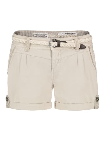 Eight2Nine Shorts Gürtel Eingrifftaschen Regular Fit Zip-Fly in Beige-2