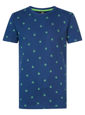 Petrol Industries T-Shirt mit Allover-Muster Ray in Blau