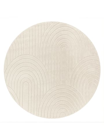 KADIMA DESIGN Teppich Kurzflor waschbar Struktur Wohnzimmer in Creme