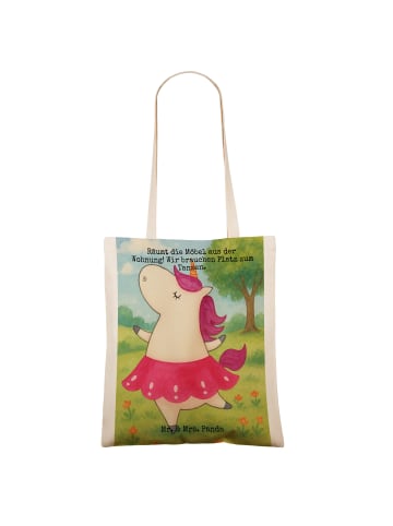 Mr. & Mrs. Panda Shopper Einhorn Ballerina Design mit Spruch in Weiß
