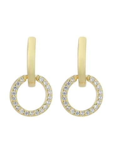 Adeliás Damen Anhänger aus 925 Silber mit Zirkonia in gold