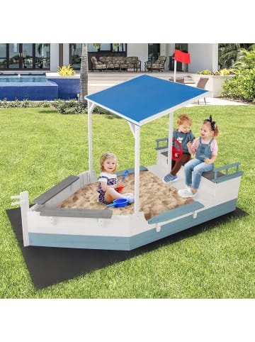 COSTWAY Sandkasten mit Dach in Weiß