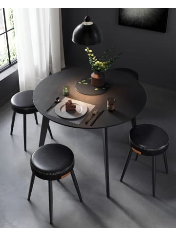 VASAGLE 6er-Set: Sitzhocker in tintenschwarz - (B)48 x (H)48.2 x (T)48 cm