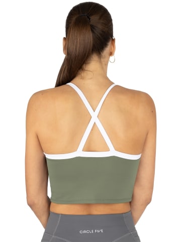 Circle Five Sporttop mit integriertem BH mit leichter Stützkraft in Oliv