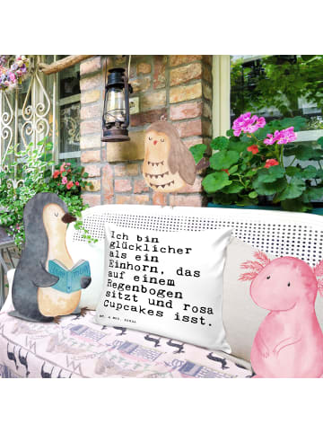 Mr. & Mrs. Panda Sofa Kissen Ich bin glücklicher als... mit Spruch in Weiß