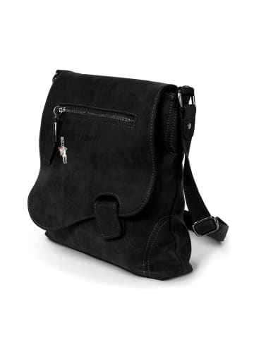 Bag Street Umhängetasche, Schultertasche Kunstleder schwarz ca. 26cm