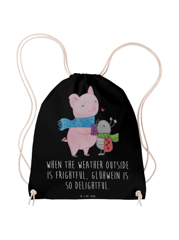 Mr. & Mrs. Panda Turnbeutel Glühschwein Smörle mit Spruch in Schwarz