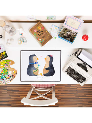 Mr. & Mrs. Panda tischpad Pinguin Pärchen ohne Spruch in Weiß