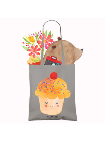 Mr. & Mrs. Panda Umhängetasche Cupcake ohne Spruch in Light Grey