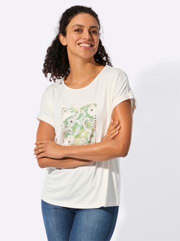 WITT WEIDEN Rundhalsshirt in ecru-eucalyptus-bedruckt