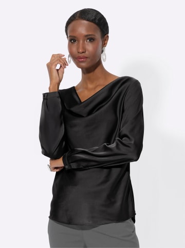 creation L Satinbluse in schwarz