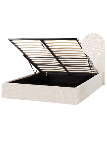 Beliani Doppelbett ORBEY in Beige - (W) 137 x (H) 88 x (L) 212 cm