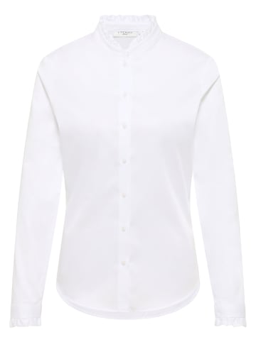 Eterna Satin Shirt Bluse Satingewebe Langarm in Weiß