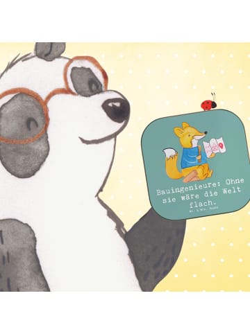 Mr. & Mrs. Panda Glas-Untersetzer Bauingenieur Held mit Spruch in Meeresbrise