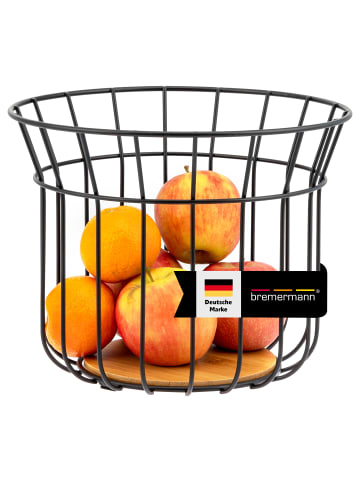 bremermann Obstkorb - Brotkorb aus Bambus und Metall 24,5 x 19 cm (Ø/H)