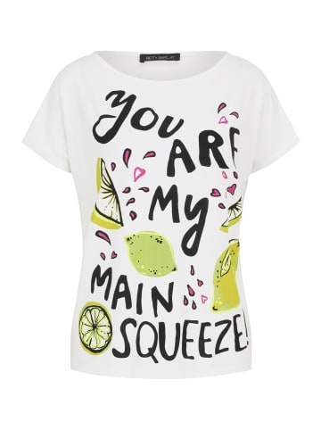 Betty Barclay Basic Shirt mit U-Boot-Ausschnitt in White/Khaki