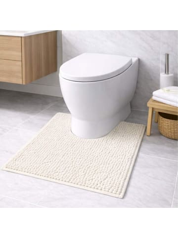 WohnDirect Badematte mit WC Ausschnitt PARIS in Creme