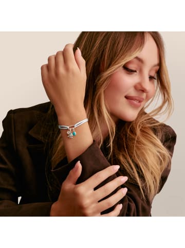 Thomas Sabo Charm-Anhänger Elefant Connect in silberfarben, weiß, türkis, schwarz