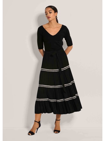 MADELEINE Langer Stufenrock zum Schlüpfen in schwarz / weiß