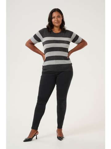 KAFFE curve Strickpullover KCankia in Grey M./Dark G. M. Bold Stripe