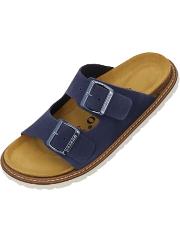 Palado Pantoletten Korfu FR Velours Premium Leather in Blau