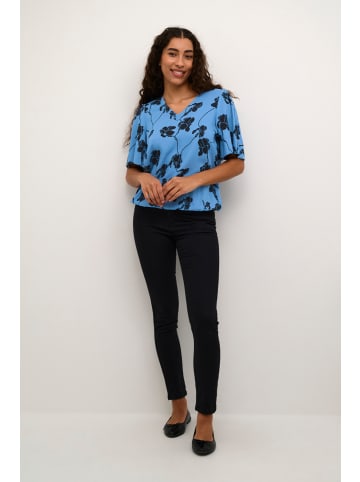 Kaffe Kurzarm-Bluse KAariana Regular fit in Riviera/Black Flower Print