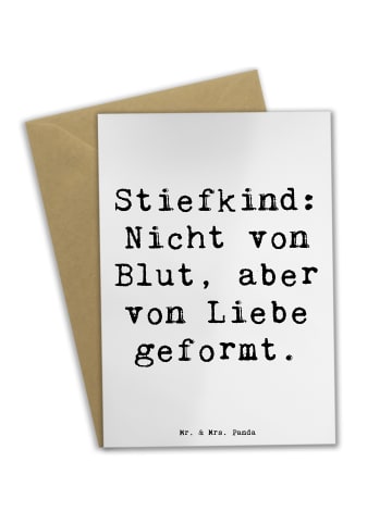 Mr. & Mrs. Panda Grußkarte Stiefkind von Liebe mit Spruch in Weiß
