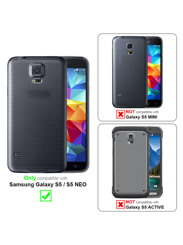 cadorabo Handykette für Samsung Galaxy S5 / S5 NEO Hülle in SCHWARZ SILBER