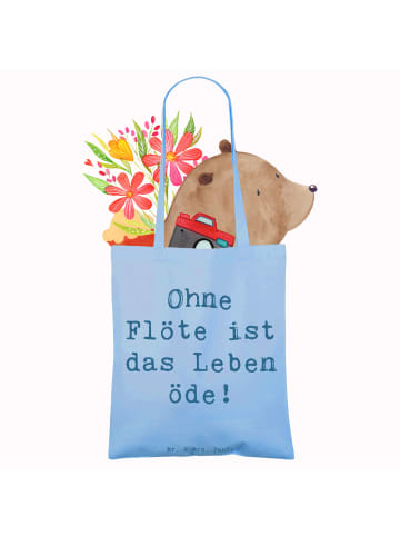 Mr. & Mrs. Panda Strandtasche Spruch Flöte Leben mit Spruch in Sky Blue