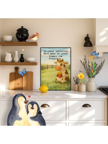 Mr. & Mrs. Panda Plakat Kuh  Pommes Design mit Spruch in Weiß