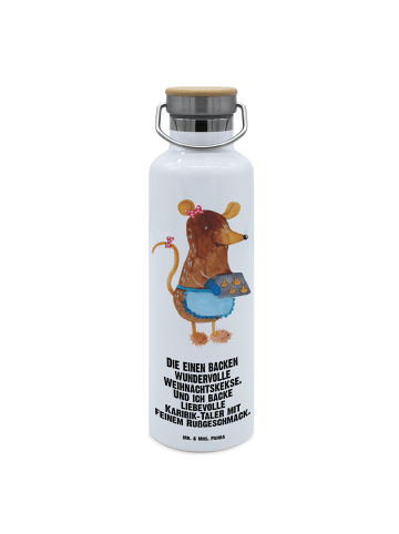 Mr. & Mrs. Panda Auslaufsichere Trinkflasche Maus Kekse mit Spruch in Weiß