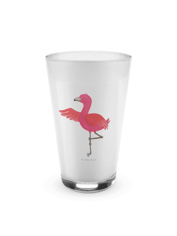 Mr. & Mrs. Panda Glas Flamingo Yoga ohne Spruch in Transparent