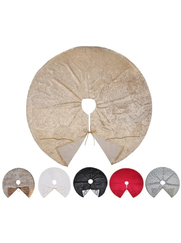 JACK Christbaumdecke Rund Ø 120cm Weihnachtsbaumdecke in Gold Barock Samt