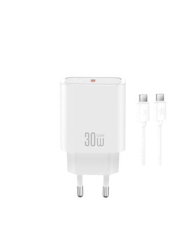 XO XO Wandladegerät CE41 PD 30W 1x USB-C weiß + Kabel USB-C - USB-C
