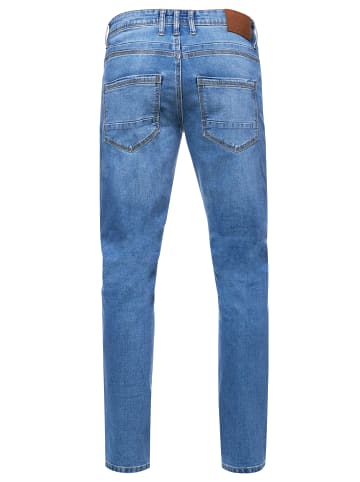 Rusty Neal Blue Used Jeans Hose "MELVIN" Slim Fit Cotton-Stretch in Blue Used
