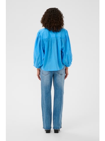 Kaffe Langarm - Hemd KAgabriela Baggy fit in Azure Blue