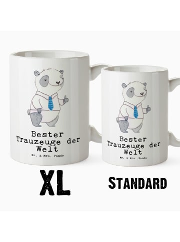Mr. & Mrs. Panda XL Tasse Panda Bester Trauzeuge der Welt mit Sp... in Weiß