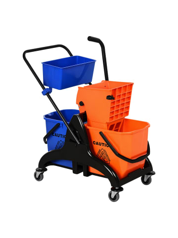 HOMCOM Putzwagen-78L x 45B x 95H cm-Mehrfarbig