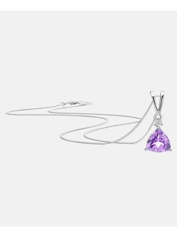 Diamant L'éternel Halskette mit Anhänger aus 375 Weißgold mit Diamant mit Amethyst