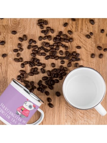Mr. & Mrs. Panda Camping Emaille Tasse Brautjungfern Wunder mit ... in Lavendeltraum