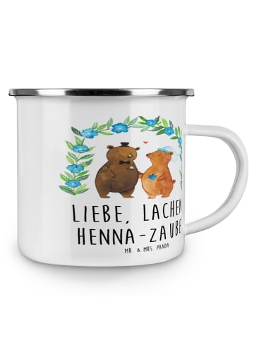 Mr. & Mrs. Panda Kaffeebecher Henna-Abend Magie mit Spruch in Weiß