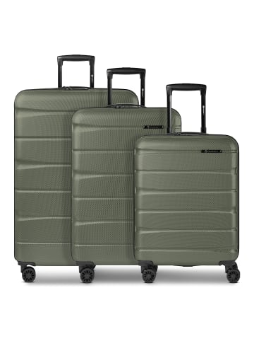 Franky Munich 4.0 4 Rollen Kofferset 3-teilig mit Dehnfalte olive dull