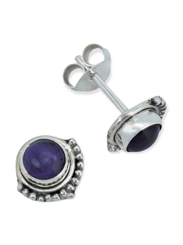 mantraroma 925er Silber - Ohrstecker (L) 9 x (B) 8 mm mit Amethyst