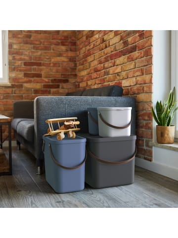 Rotho Albula Aufbewahrungsbox 40l mit Deckel, recyceltem Kunststoff in Mistletoe grün