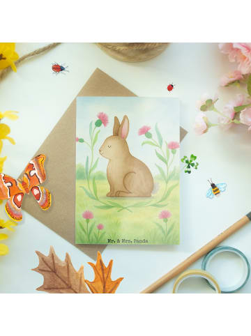 Mr. & Mrs. Panda Glückwunschkarte Hase Sitzen Design ohne Spruch in Weiß